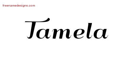 Art Deco Name Tattoo Designs Tamela Printable