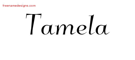 Elegant Name Tattoo Designs Tamela Free Graphic