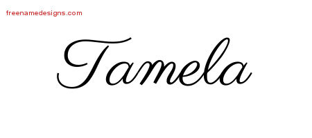 Classic Name Tattoo Designs Tamela Graphic Download