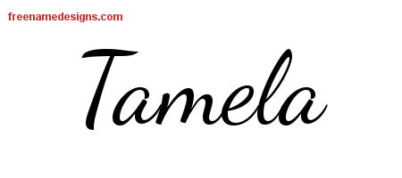 Lively Script Name Tattoo Designs Tamela Free Printout