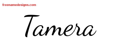 Lively Script Name Tattoo Designs Tamera Free Printout