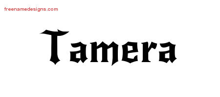 Gothic Name Tattoo Designs Tamera Free Graphic