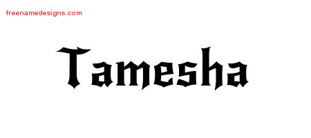 Gothic Name Tattoo Designs Tamesha Free Graphic