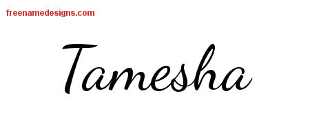 Lively Script Name Tattoo Designs Tamesha Free Printout