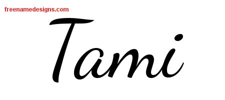 Lively Script Name Tattoo Designs Tami Free Printout