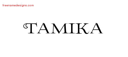 Flourishes Name Tattoo Designs Tamika Printable