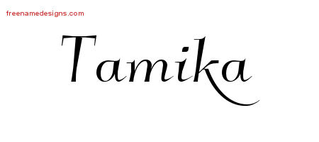 Elegant Name Tattoo Designs Tamika Free Graphic
