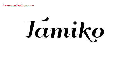 Art Deco Name Tattoo Designs Tamiko Printable