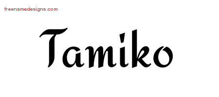 Calligraphic Stylish Name Tattoo Designs Tamiko Download Free