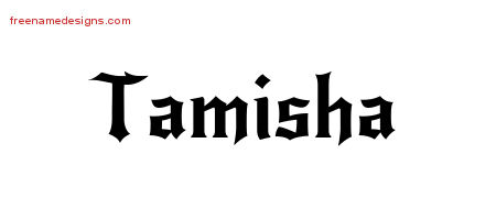 Gothic Name Tattoo Designs Tamisha Free Graphic