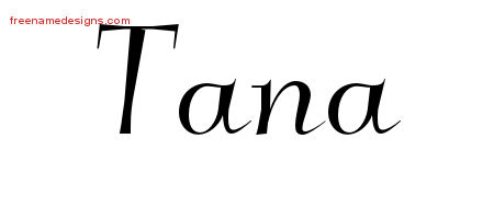 Elegant Name Tattoo Designs Tana Free Graphic