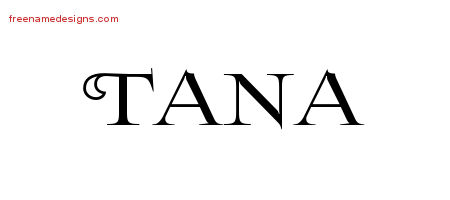 Flourishes Name Tattoo Designs Tana Printable
