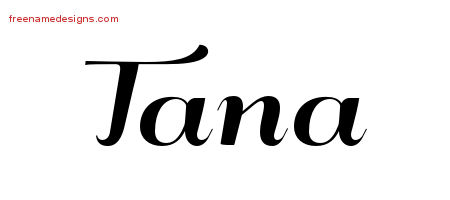 Art Deco Name Tattoo Designs Tana Printable