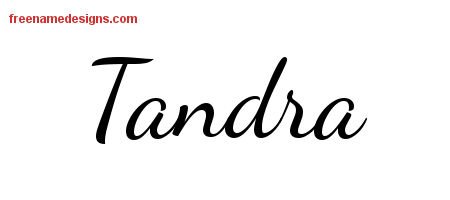 Lively Script Name Tattoo Designs Tandra Free Printout