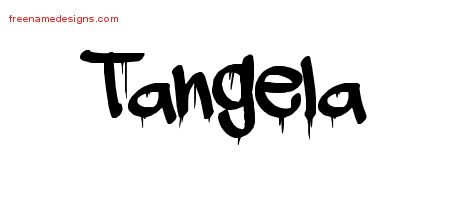 Graffiti Name Tattoo Designs Tangela Free Lettering