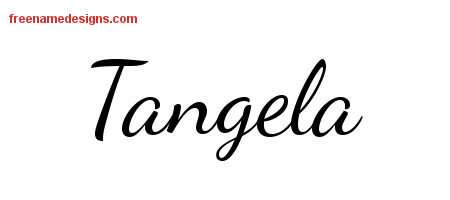 Lively Script Name Tattoo Designs Tangela Free Printout