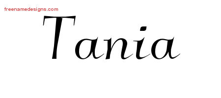 Elegant Name Tattoo Designs Tania Free Graphic