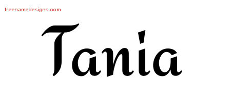 Calligraphic Stylish Name Tattoo Designs Tania Download Free