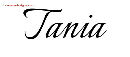 Calligraphic Name Tattoo Designs Tania Download Free