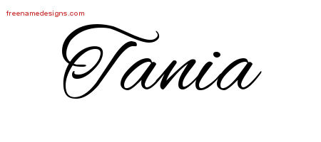 Cursive Name Tattoo Designs Tania Download Free