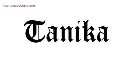 Blackletter Name Tattoo Designs Tanika Graphic Download