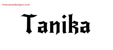 Gothic Name Tattoo Designs Tanika Free Graphic