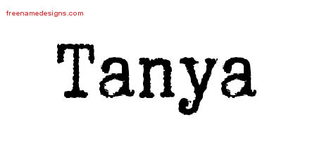 Typewriter Name Tattoo Designs Tanya Free Download