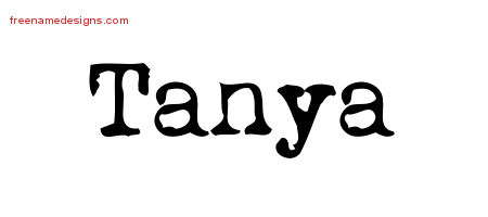 Vintage Writer Name Tattoo Designs Tanya Free Lettering