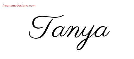 Classic Name Tattoo Designs Tanya Graphic Download