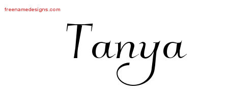 Elegant Name Tattoo Designs Tanya Free Graphic