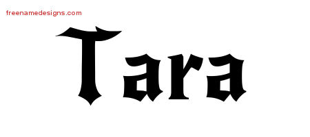 Gothic Name Tattoo Designs Tara Free Graphic