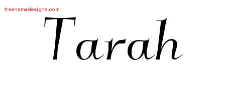 Elegant Name Tattoo Designs Tarah Free Graphic