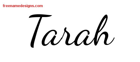 Lively Script Name Tattoo Designs Tarah Free Printout