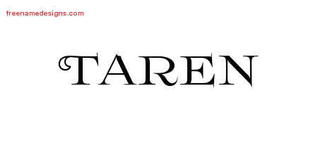 Flourishes Name Tattoo Designs Taren Printable