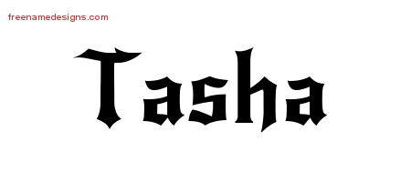 Gothic Name Tattoo Designs Tasha Free Graphic