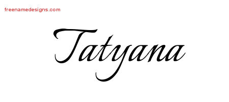 Calligraphic Name Tattoo Designs Tatyana Download Free