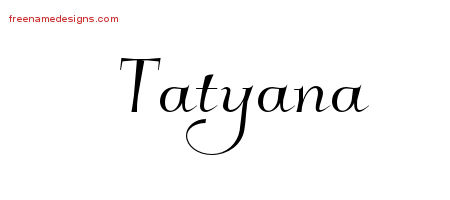 Elegant Name Tattoo Designs Tatyana Free Graphic