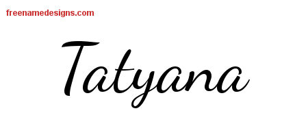 Lively Script Name Tattoo Designs Tatyana Free Printout