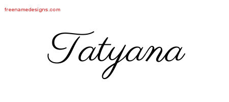 Classic Name Tattoo Designs Tatyana Graphic Download