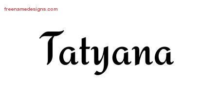 Calligraphic Stylish Name Tattoo Designs Tatyana Download Free