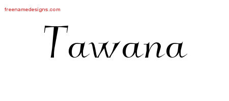 Elegant Name Tattoo Designs Tawana Free Graphic