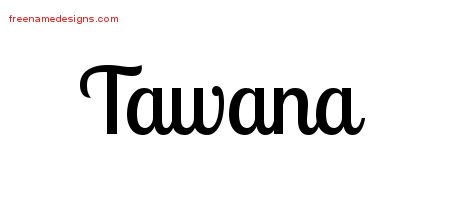 Handwritten Name Tattoo Designs Tawana Free Download