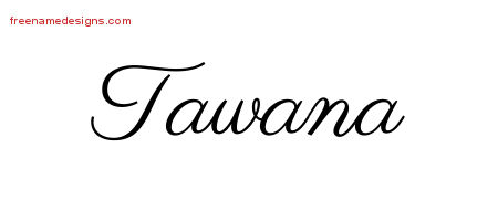 Classic Name Tattoo Designs Tawana Graphic Download