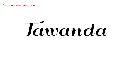 Art Deco Name Tattoo Designs Tawanda Printable