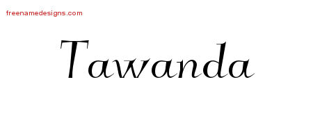 Elegant Name Tattoo Designs Tawanda Free Graphic