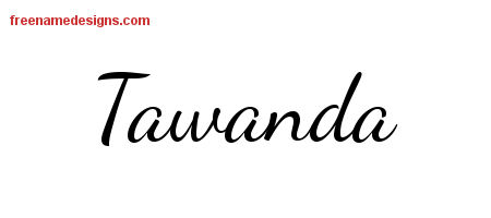 Lively Script Name Tattoo Designs Tawanda Free Printout