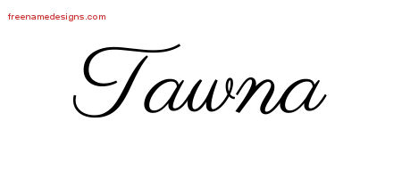 Classic Name Tattoo Designs Tawna Graphic Download