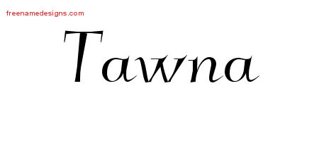 Elegant Name Tattoo Designs Tawna Free Graphic