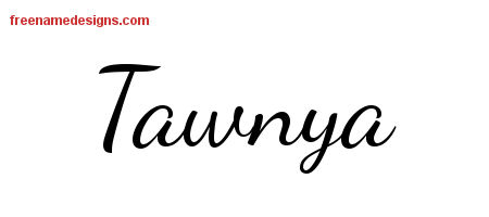 Lively Script Name Tattoo Designs Tawnya Free Printout