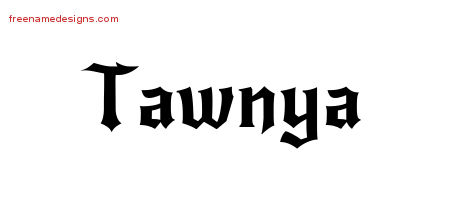 Gothic Name Tattoo Designs Tawnya Free Graphic